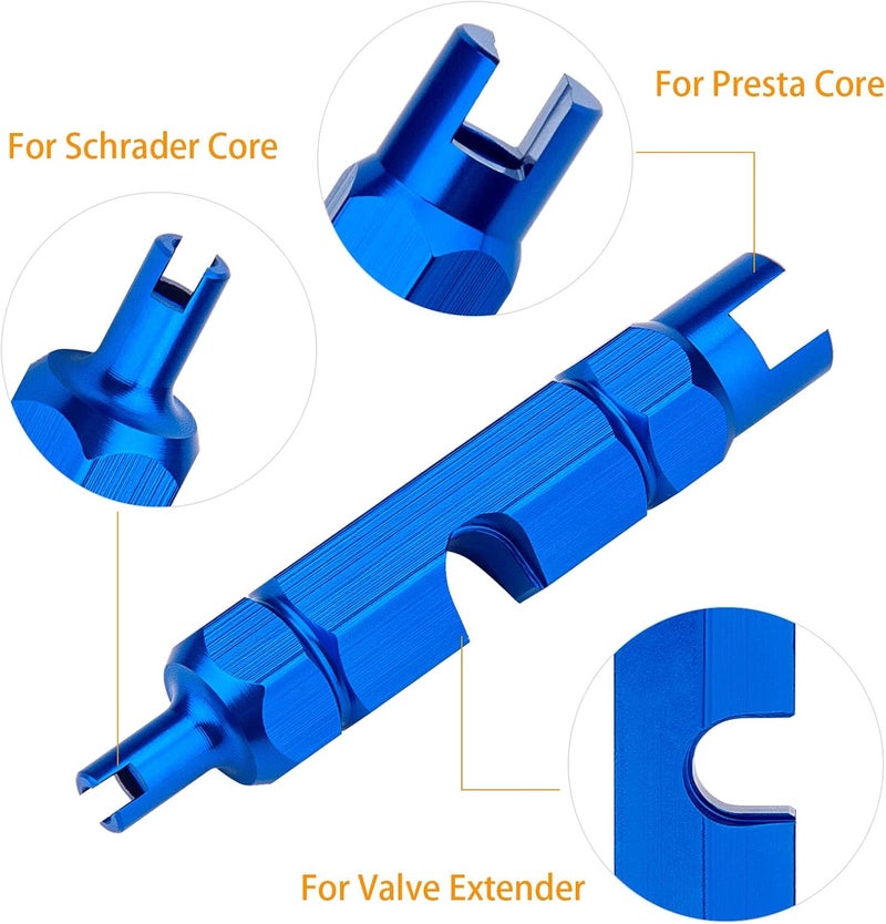 Petutu Presta Valve Core Bike Kit - 21 Pieces, Stem Removal Tool, Brass Valve Cores and Stem Caps - Image 3